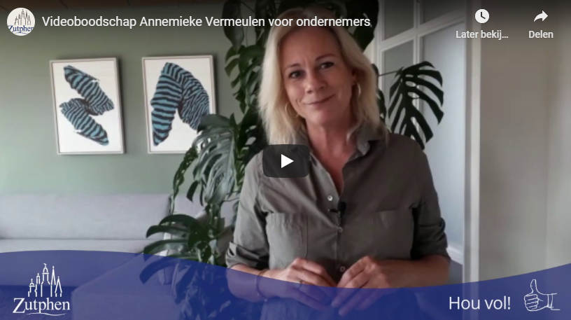 Burgemeester steekt ondernemers hart onder de riem